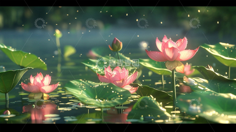 高清大图下载【趣麦麦图】写实荷花荷叶图