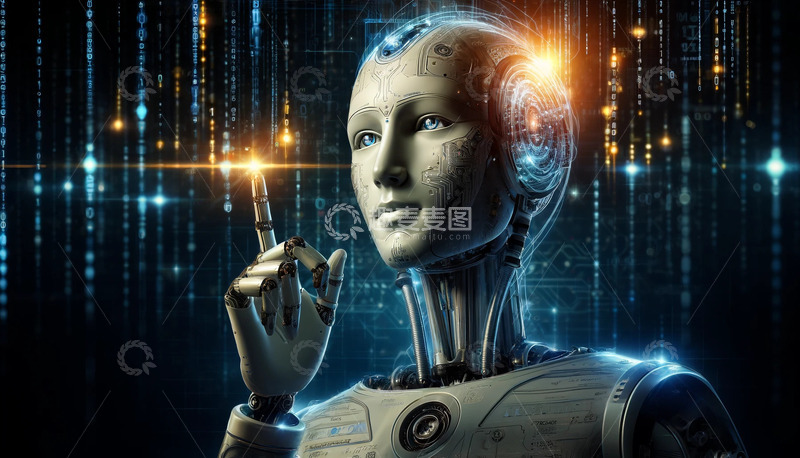 高清大图下载【趣麦麦图】机器人在触摸数据