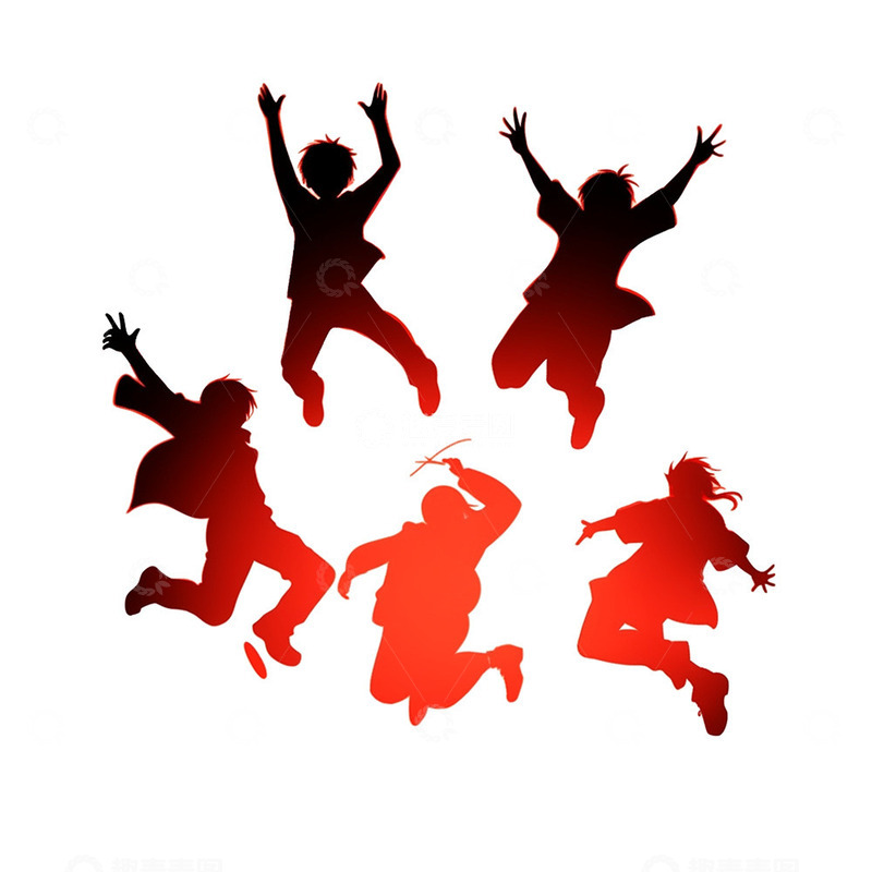 高清大图下载【趣麦麦图】欢呼跳跃青年
