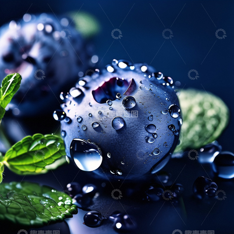高清大图下载【趣麦麦图】蓝莓特写水果蓝莓