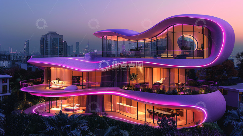 高清大图下载【趣麦麦图】概念建筑设计行业宣传册背景