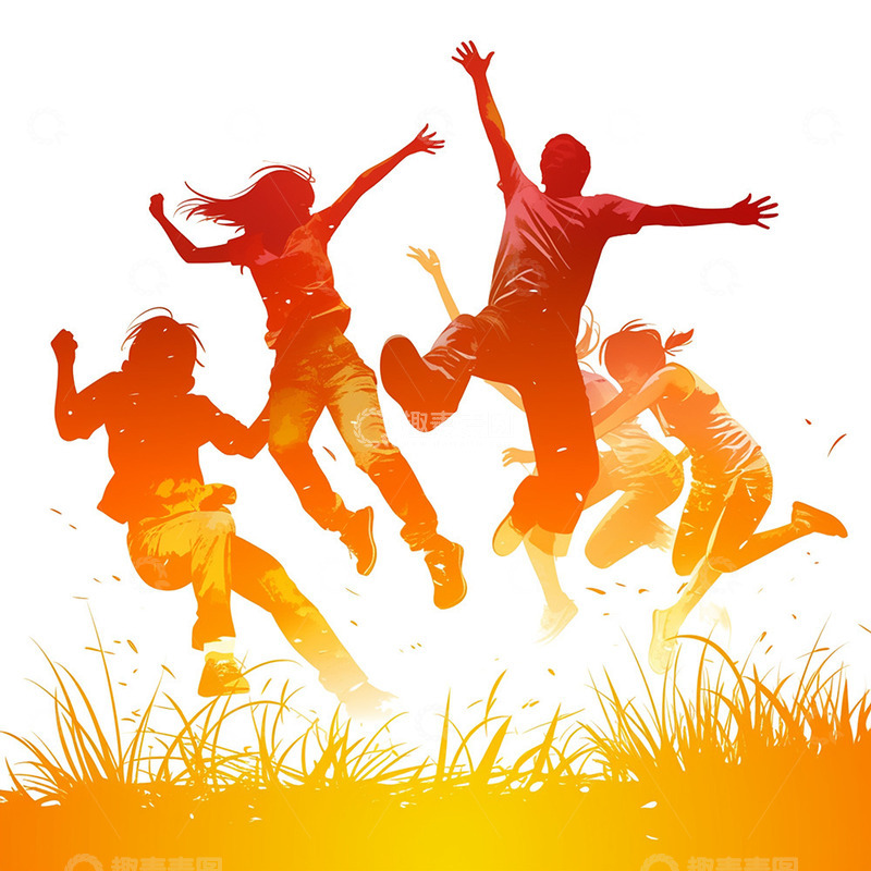 高清大图下载【趣麦麦图】夕阳草坪背影