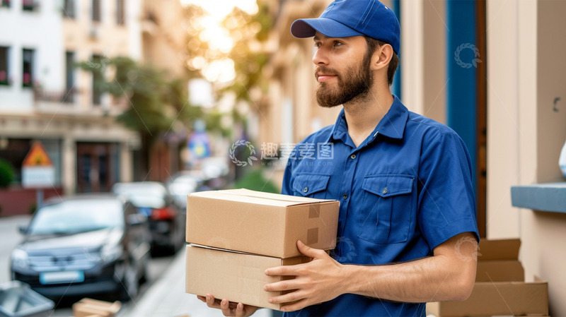 高清大图下载【趣麦麦图】人物形象快递物流运输职业场景