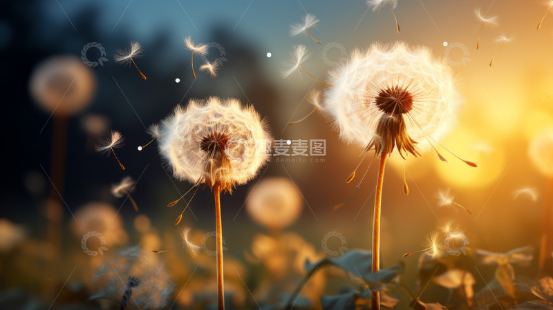 高清大图下载【趣麦麦图】户外的蒲公英