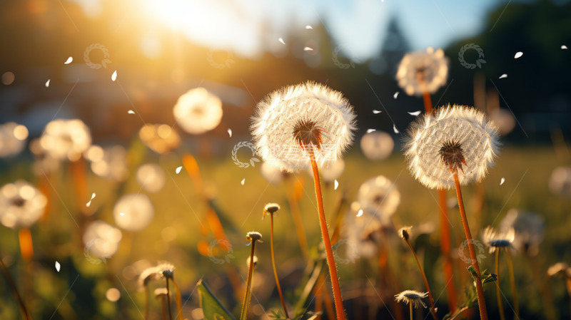 高清大图下载【趣麦麦图】阳光下毛茸茸的蒲公英