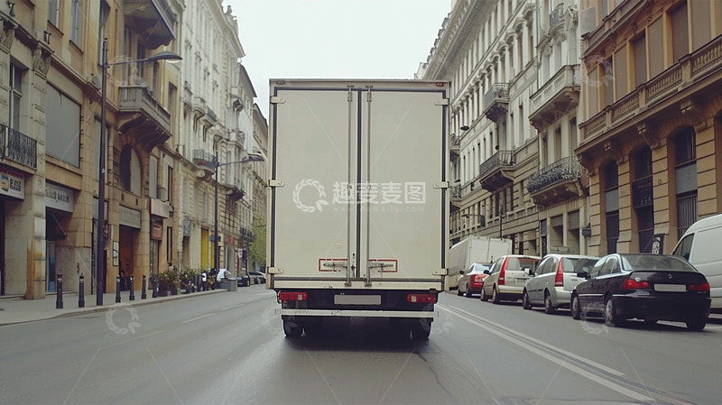 高清大图下载【趣麦麦图】货车卡车运输物流城市建筑公路场景
