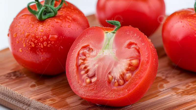 高清大图下载【趣麦麦图】西红柿蔬菜水滴健康