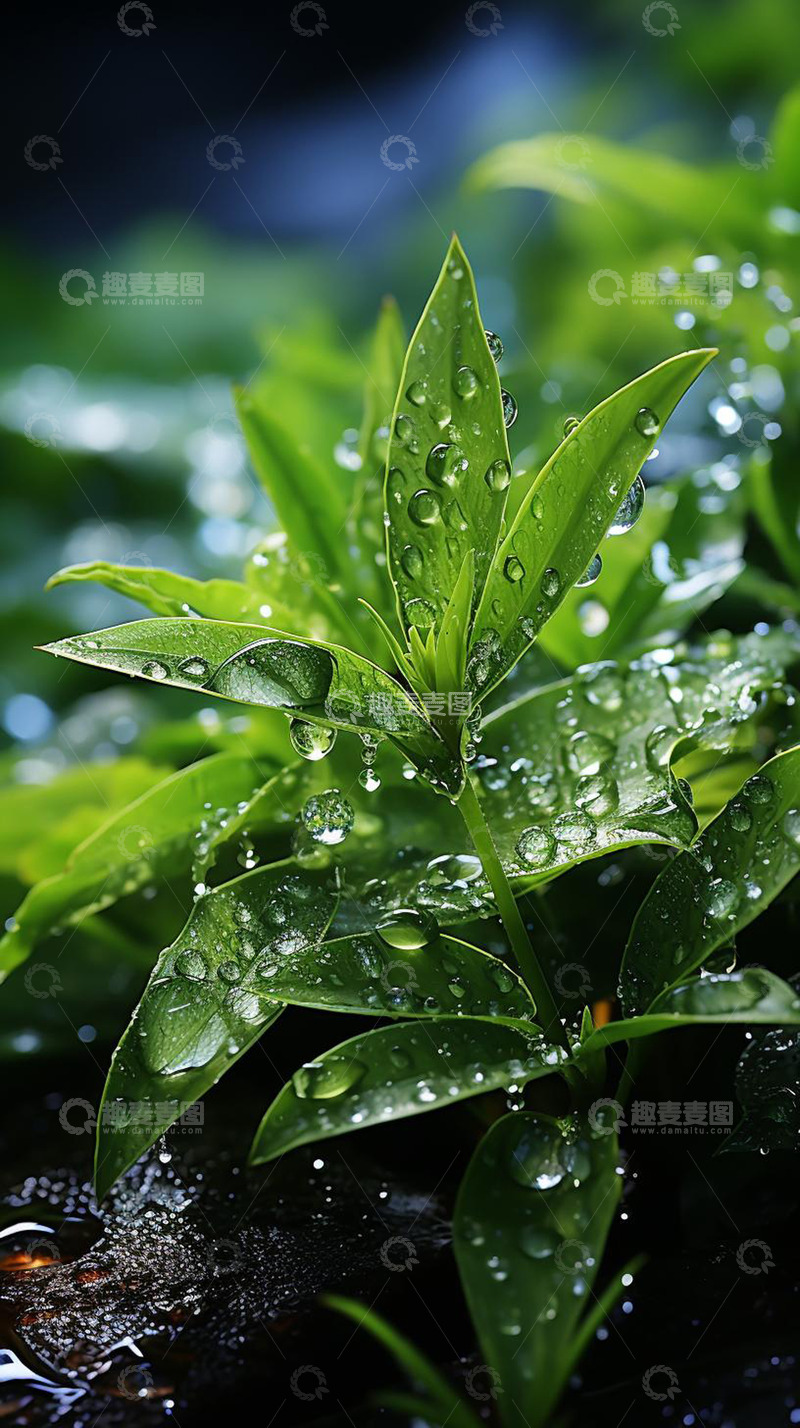 高清大图下载【趣麦麦图】雨后清新植物