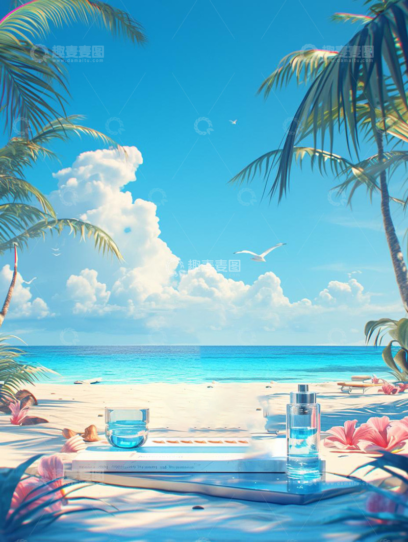 高清大图下载【趣麦麦图】夏季海滩盛夏度假