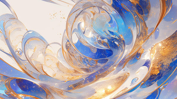 蓝白动漫线条流体背景