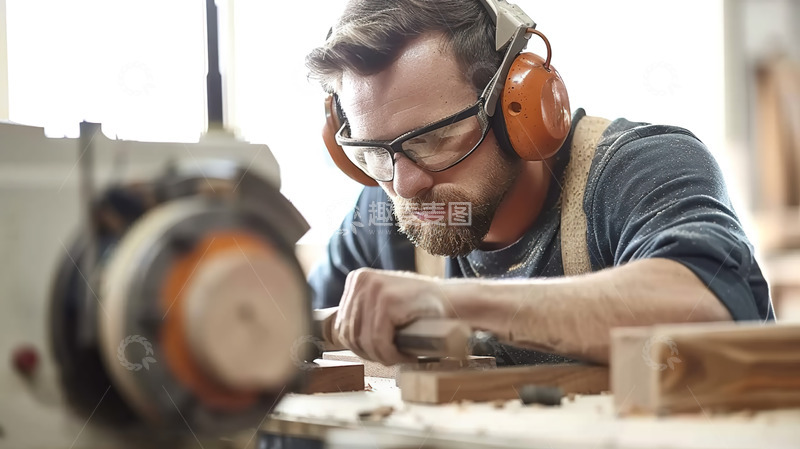 高清大图下载【趣麦麦图】工厂木工技术劳动工人制造场景