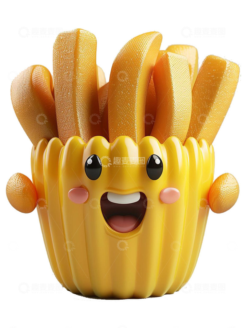 高清大图下载【趣麦麦图】3D可爱薯条模型