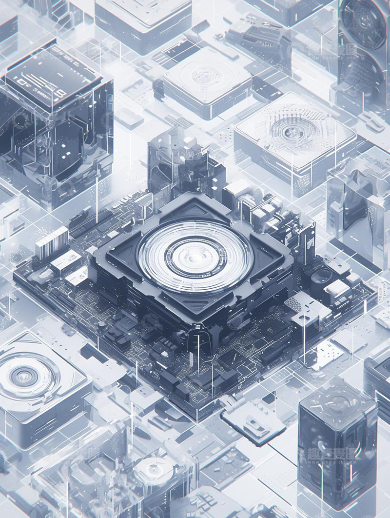 高清大图下载【趣麦麦图】黑白电脑机械配件背景