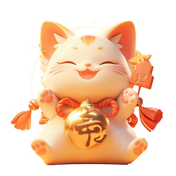 开心的招财猫