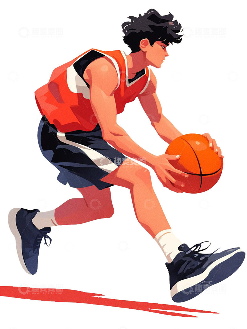 高清大图下载【趣麦麦图】打篮球的男生元素