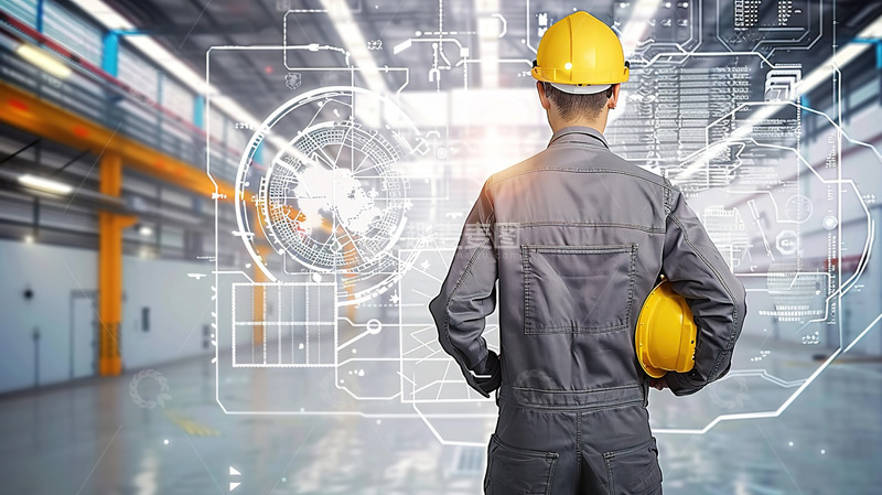 高清大图下载【趣麦麦图】现代科技智能工程技术人员背景场景