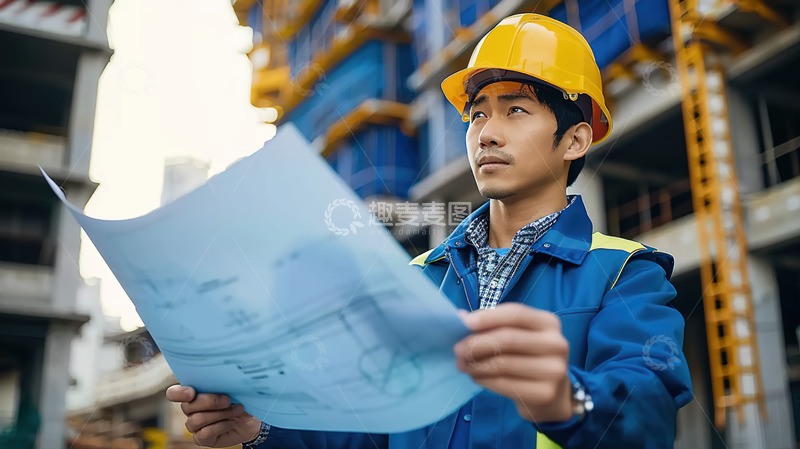 高清大图下载【趣麦麦图】现代建筑工地技术工程人物形象