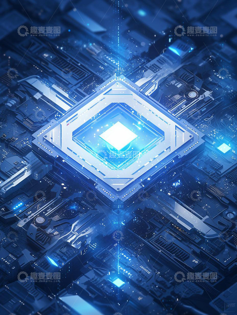 高清大图下载【趣麦麦图】未来科幻科技芯片半导体集成电路背景
