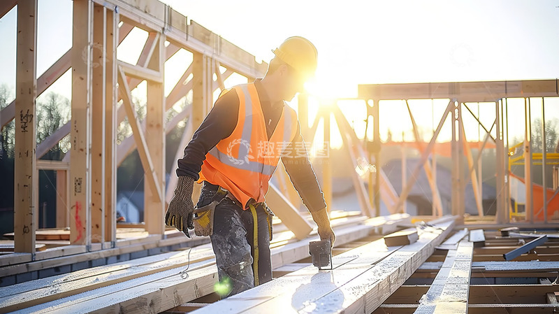 高清大图下载【趣麦麦图】烈日建筑工地现场工人男性人物形象