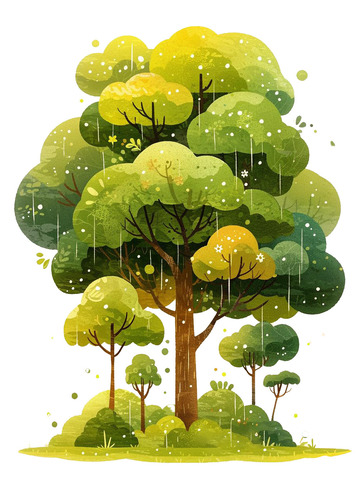 卡通手绘树丛