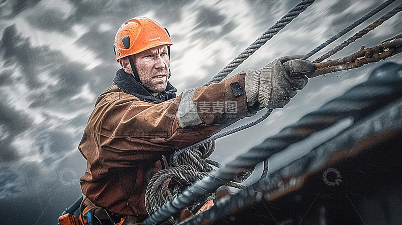 工人现场维修维护男性人物形象