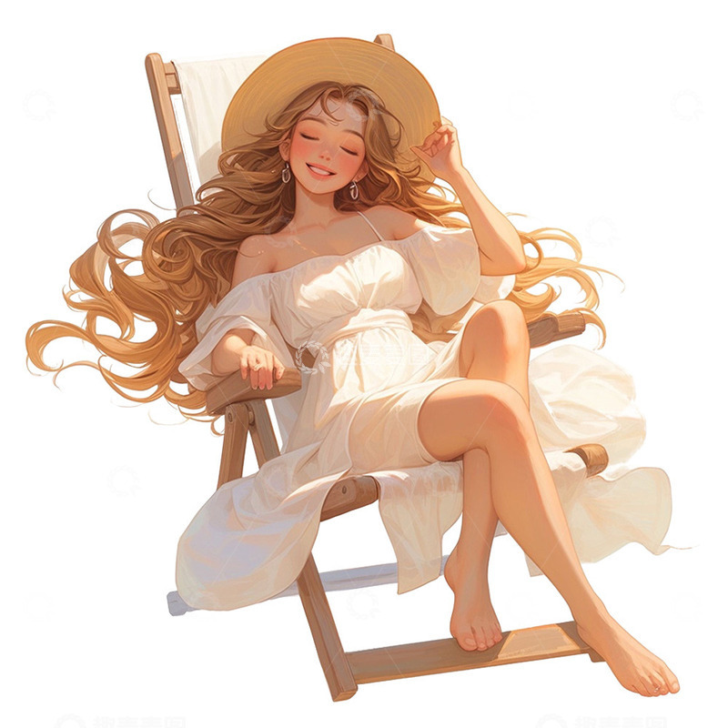 高清大图下载【趣麦麦图】晒太阳的女孩