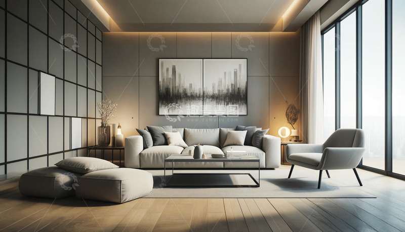 高清大图下载【趣麦麦图】现代风格的客厅室内装修设计效果图