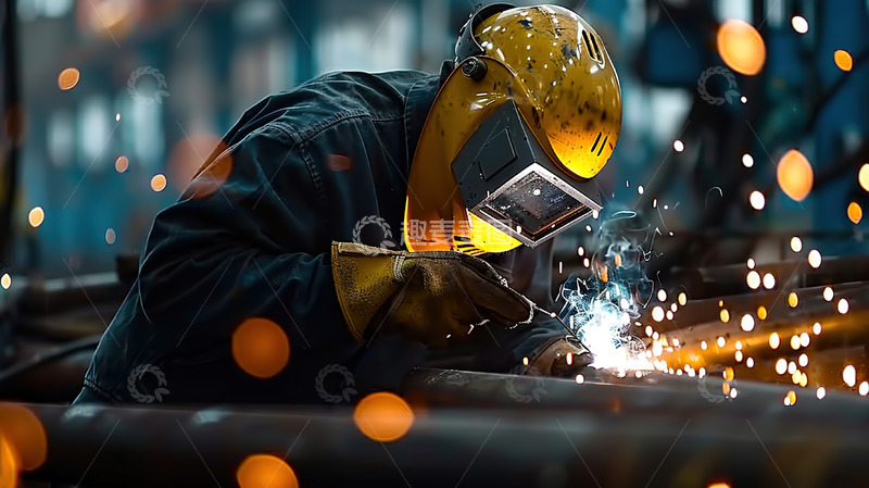 高清大图下载【趣麦麦图】电焊焊接劳动工人人物特写
