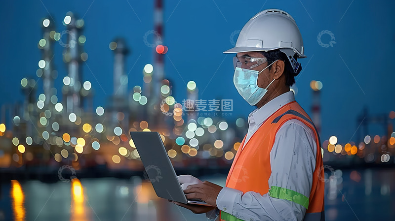 高清大图下载【趣麦麦图】建筑工程师现场检测勘察人物形象