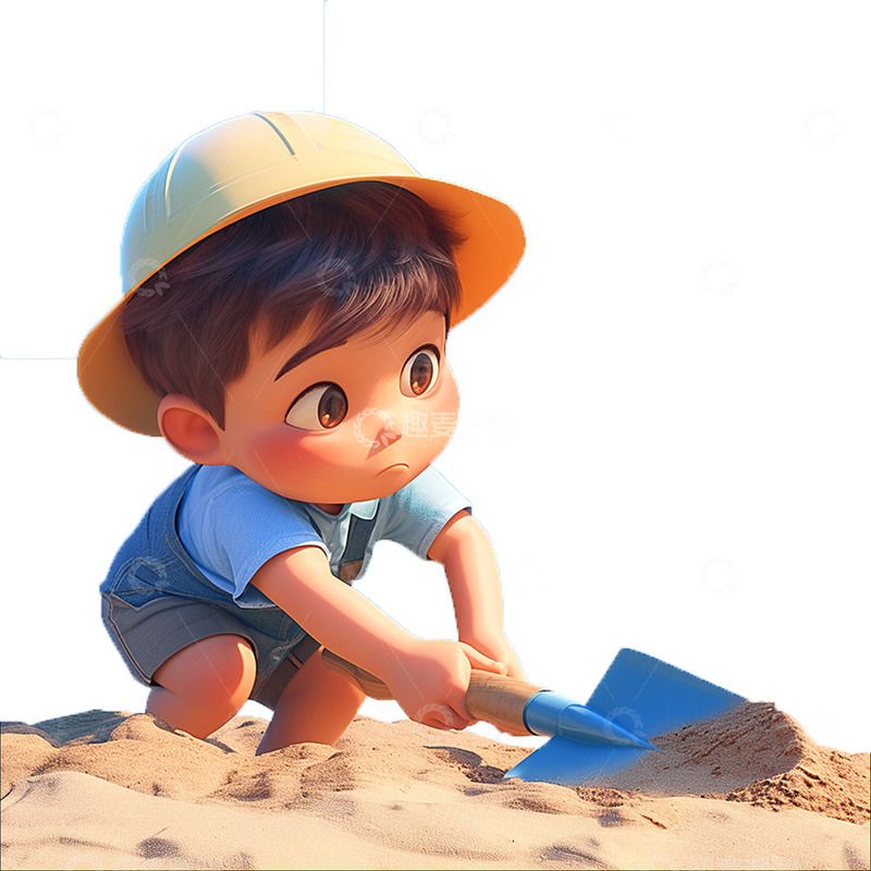 高清大图下载【趣麦麦图】沙滩帽子男孩