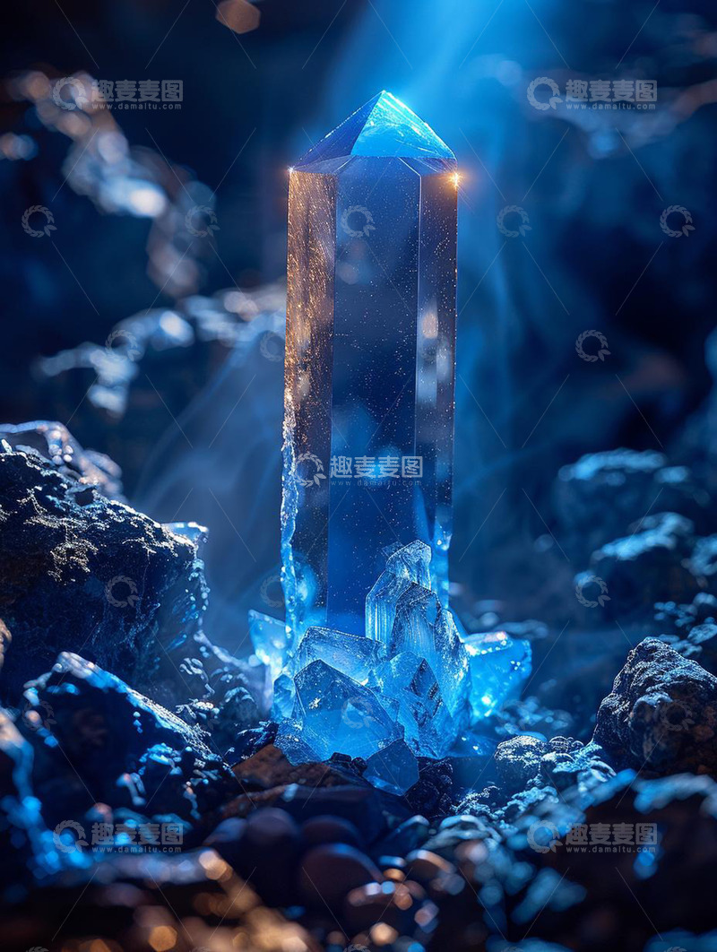 高清大图下载【趣麦麦图】蓝色宝石唯美抽象艺术背景