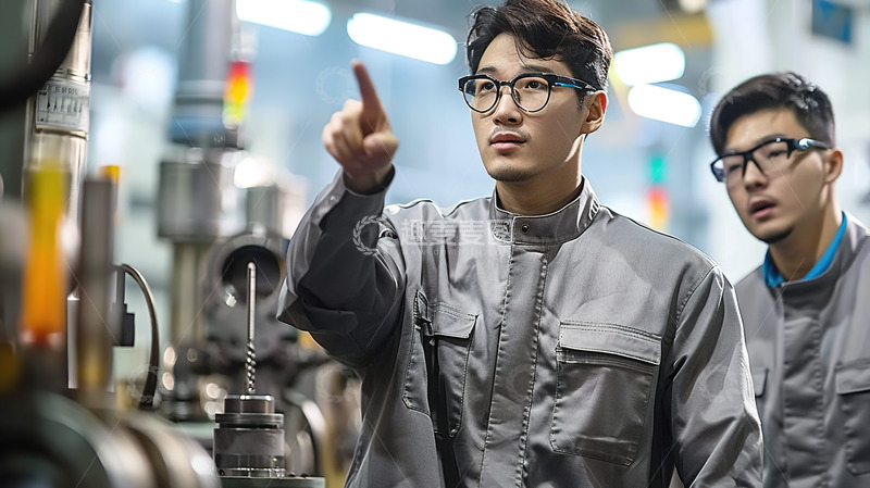 高清大图下载【趣麦麦图】技术工程人员现场沟通交流检测人物