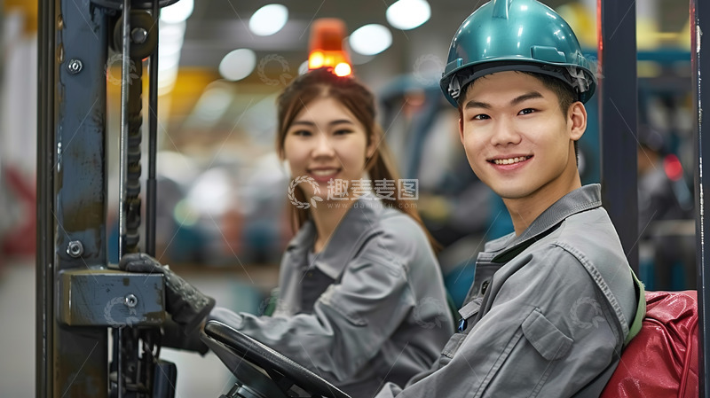高清大图下载【趣麦麦图】工厂工作人员男性女性同事工作场景