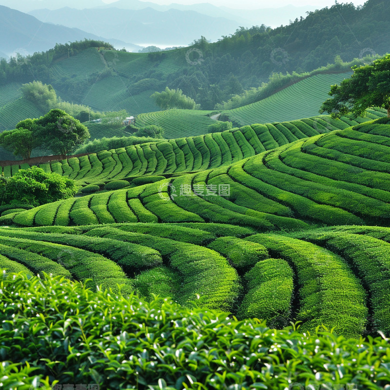 高清大图下载【趣麦麦图】早春新茶茶叶背景