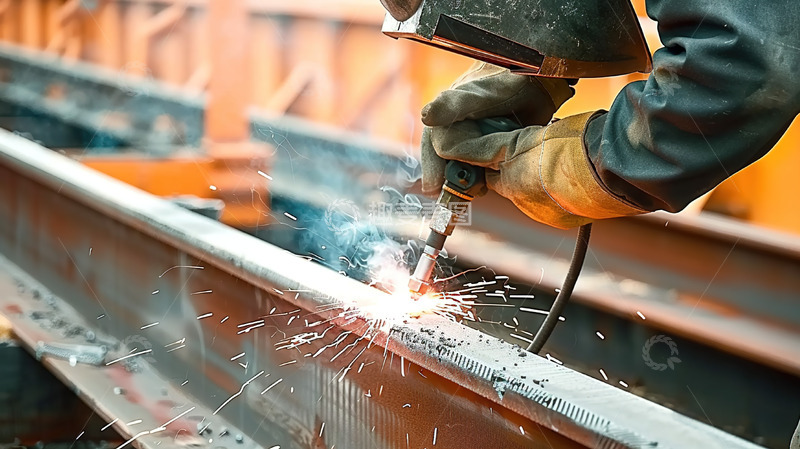 高清大图下载【趣麦麦图】轨道焊接技术人员现场工作场景
