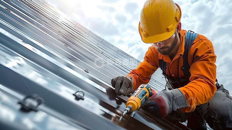 高清大图下载【趣麦麦图】户外高空工作劳动人物特写场景