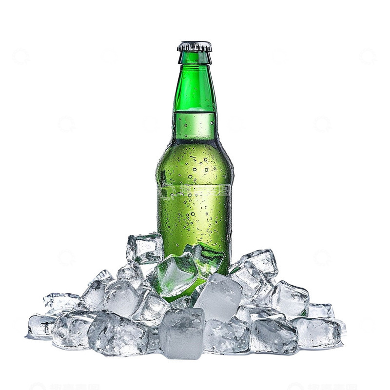 高清大图下载【趣麦麦图】绿色玻璃瓶啤酒