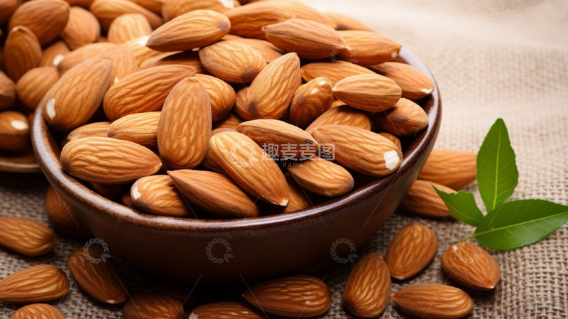 高清大图下载【趣麦麦图】大杏仁坚果特写
