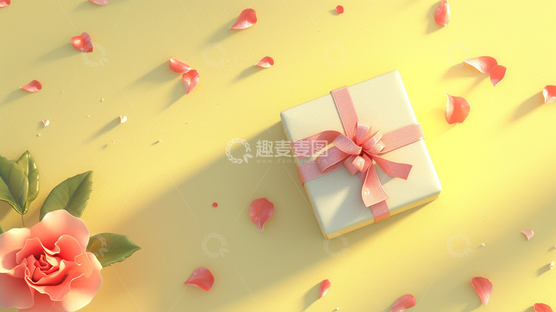 高清大图下载【趣麦麦图】黄色礼盒背景