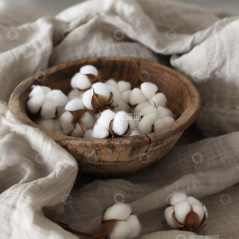 高清大图下载【趣麦麦图】篮子里的棉花