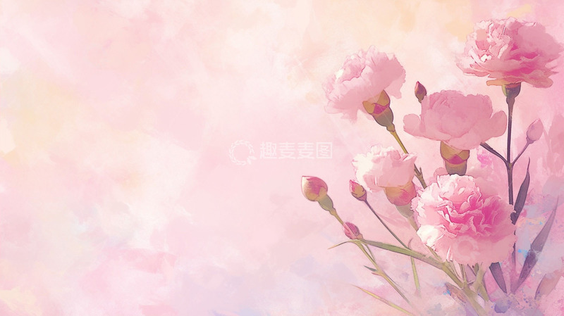 高清大图下载【趣麦麦图】母亲节康乃馨晕染背景