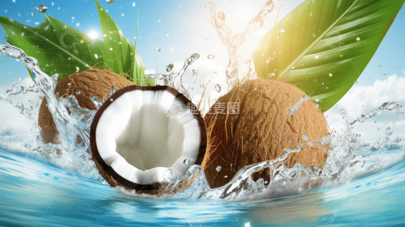 高清大图下载【趣麦麦图】新鲜椰子水果摄影