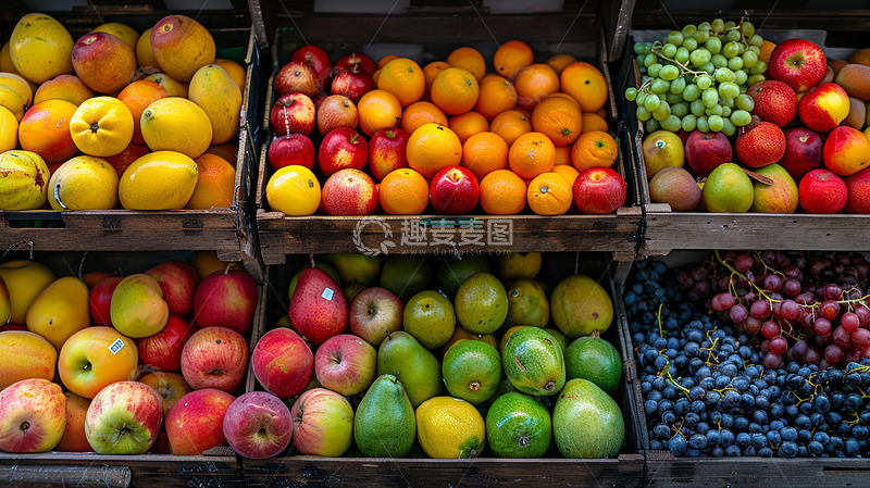 夏天丰富水果拍摄图
