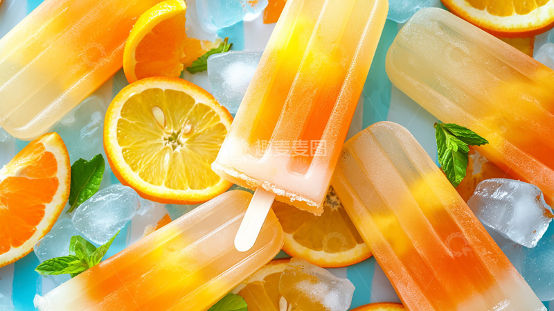 高清大图下载【趣麦麦图】清新夏日雪条摄影背景