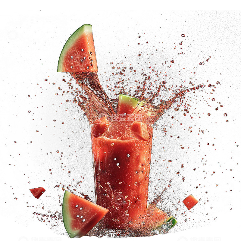 高清大图下载【趣麦麦图】夏日清凉创意西瓜汁
