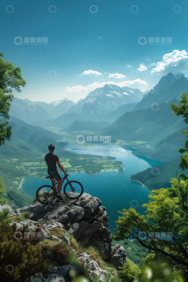 高清大图下载【趣麦麦图】攀岩攀登山脉骑行