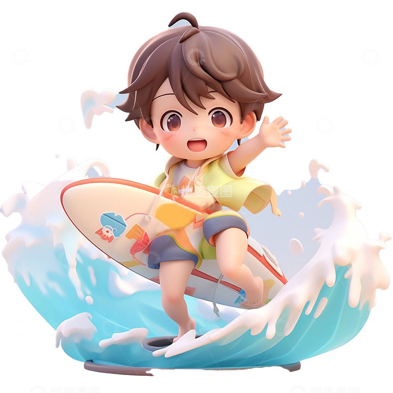 高清大图下载【趣麦麦图】夏日冲浪男孩