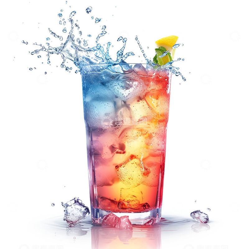 高清大图下载【趣麦麦图】夏日渐变颜色清凉饮料