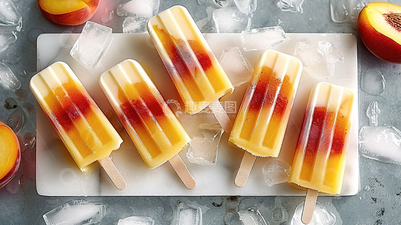 高清大图下载【趣麦麦图】黄色水果冰棍雪糕冰凉夏季