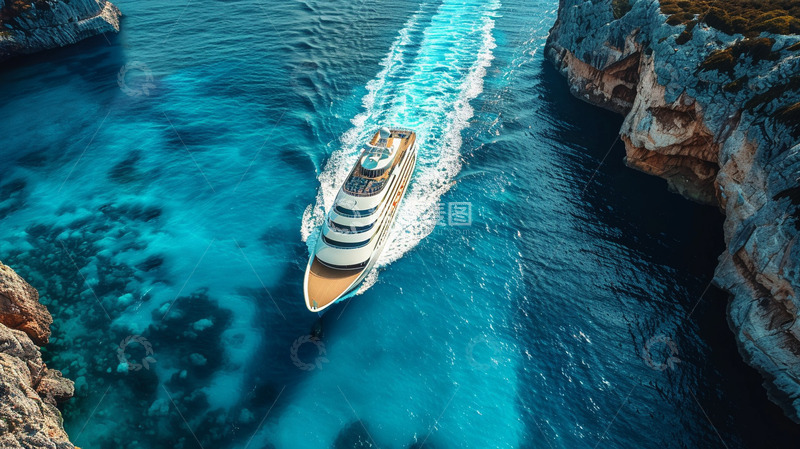 高清大图下载【趣麦麦图】海上航行的游轮